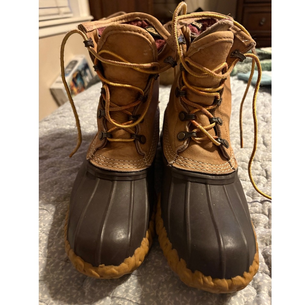 L.L. Bean Duck Boots Womens 9 Low Brown Good Insulated Gore-Tex Made in USA